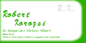 robert korozsi business card